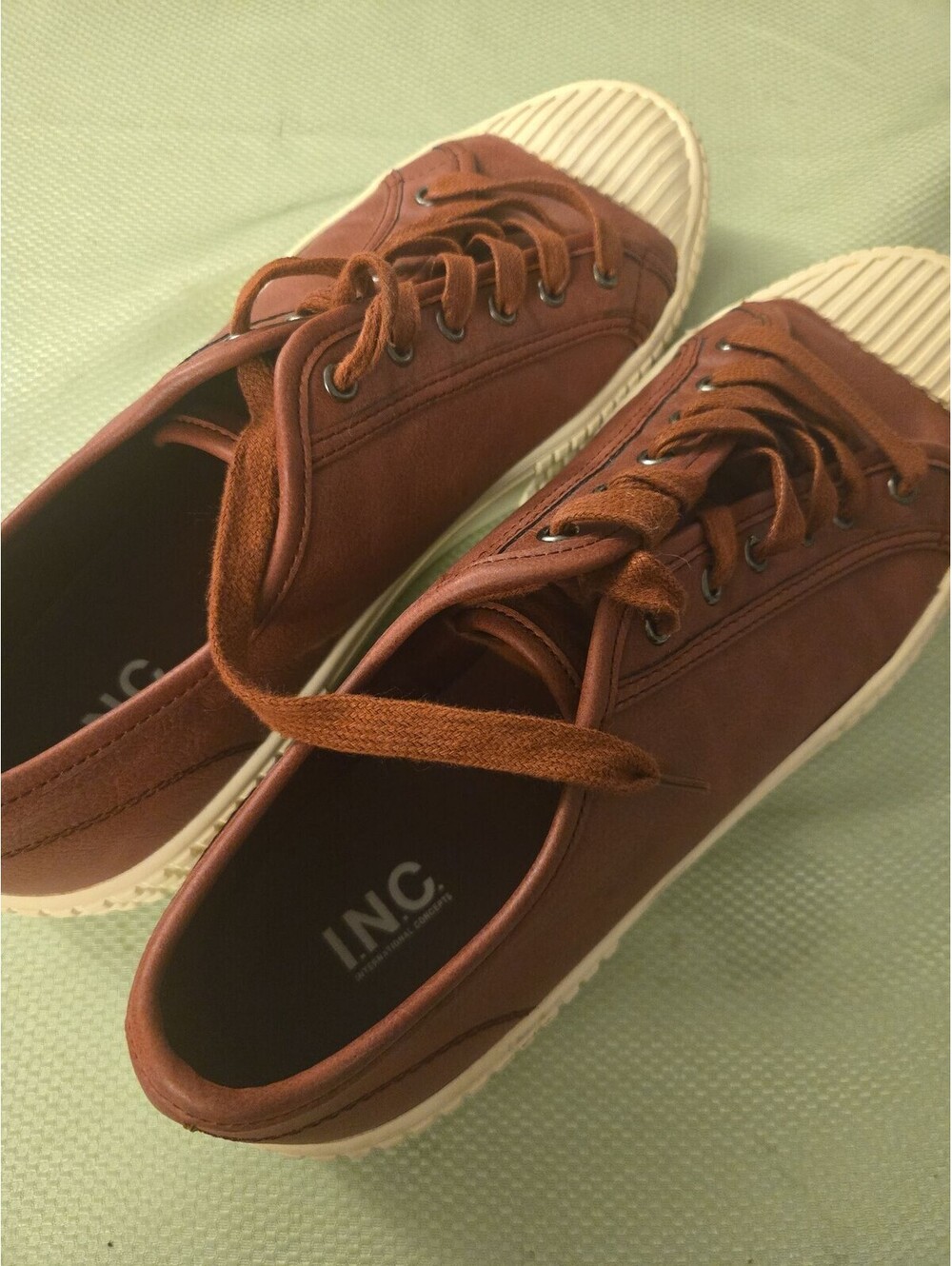 INC International Concepts Lorenzo Men's Brown Vegan Leather Sneakers Size 11M - Picture 5 of 6